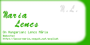 maria lencs business card