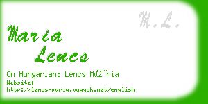 maria lencs business card